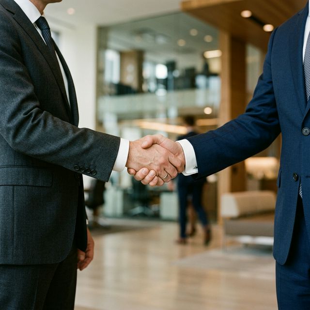 Aperto de mãos entre parceiros comerciais HURR BRASIL